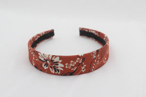 Diadema Plana Print - Naranja y Negro