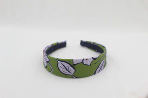 Diadema Plana Estampada - Verde y Morado