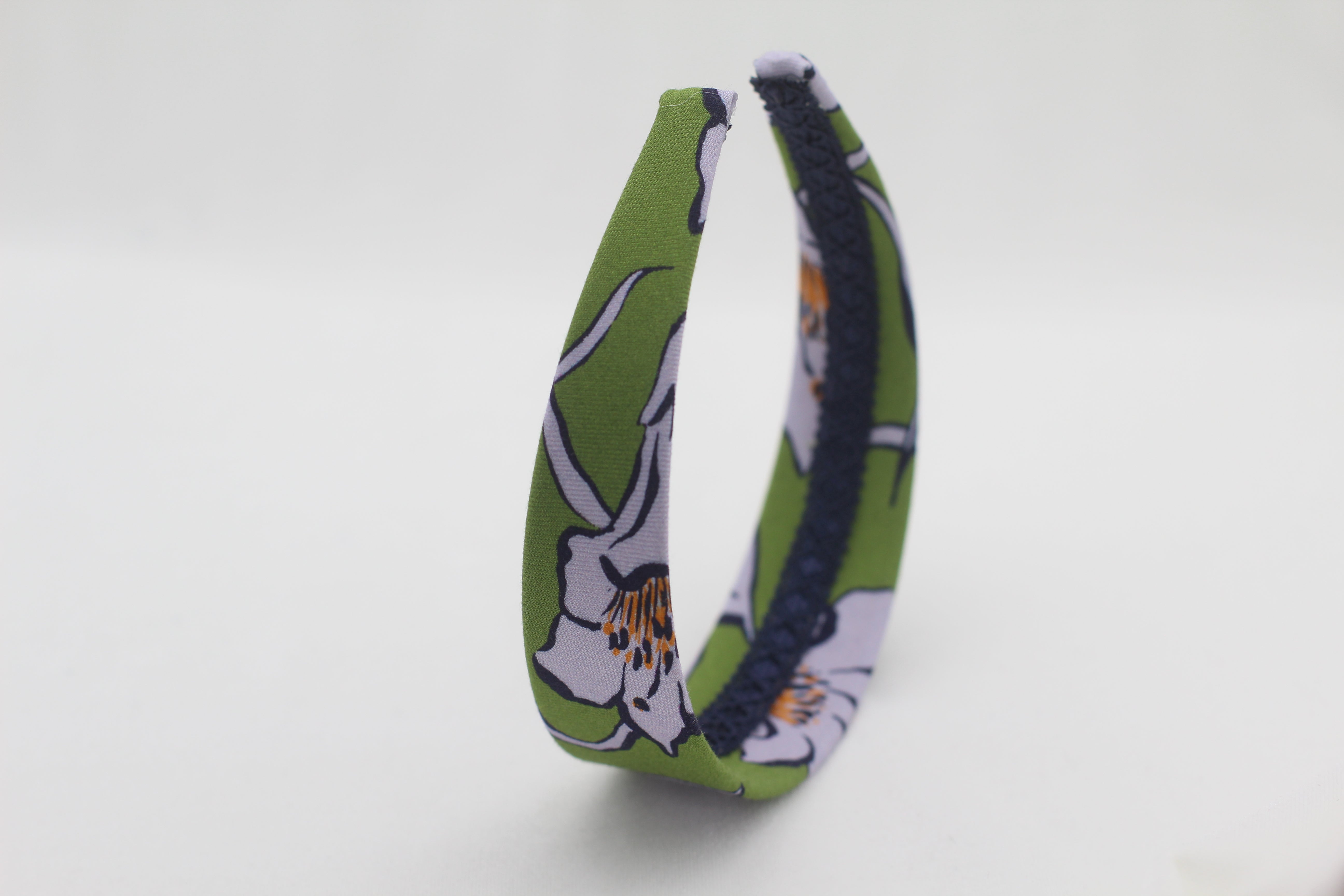 Diadema Plana Estampada - Verde y Morado