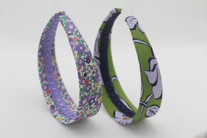 Diadema Plana Estampada - Verde y Morado