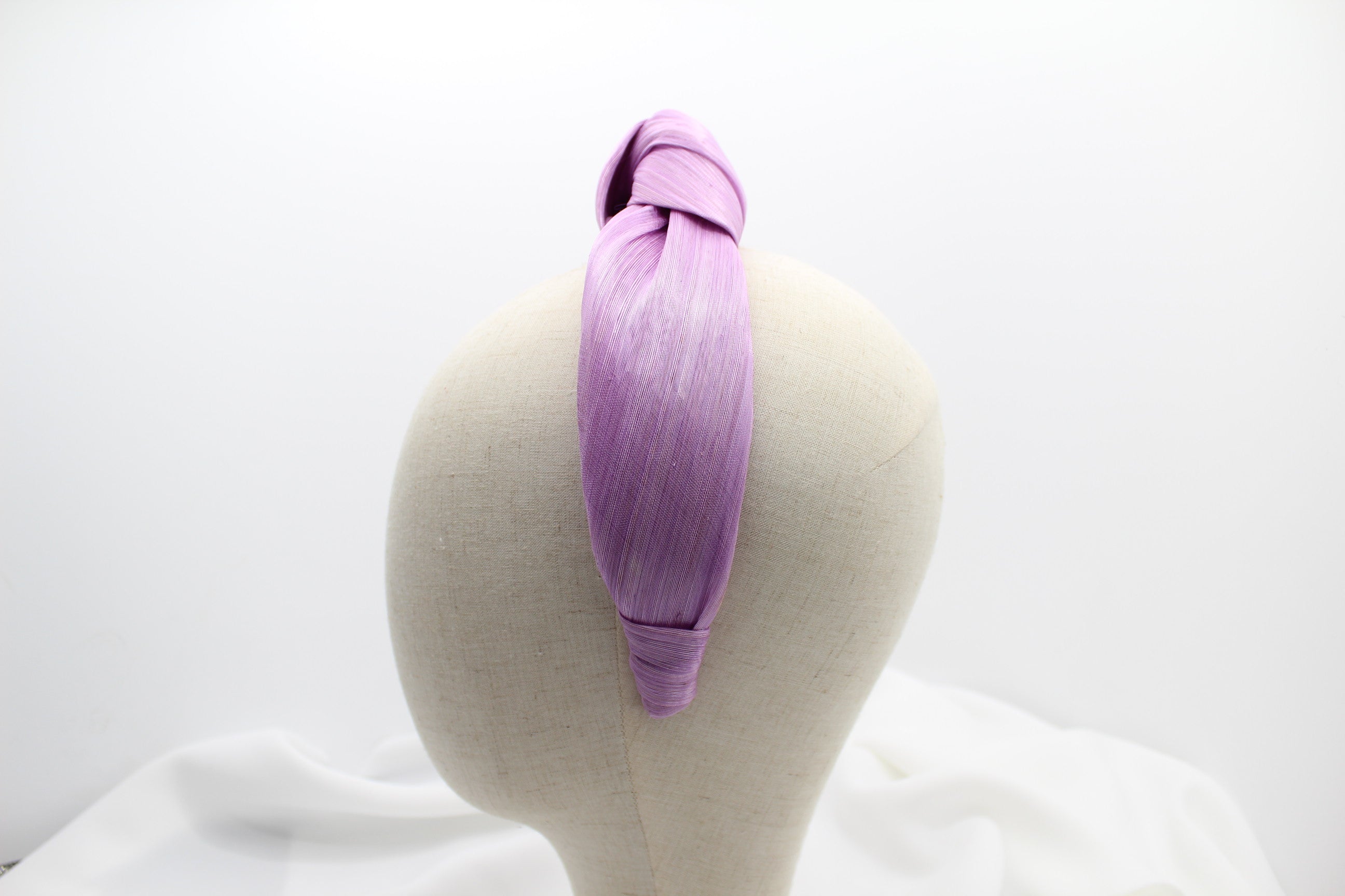 Diadema Nudo Sinamay Seda - Lila