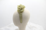 Cargar imagen en el visor de la galería, Diadema Organza  Lila - 4 flores - Verde
