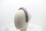 Cargar imagen en el visor de la galería, Diadema con Volumen - Bordado Fantasía - Gris y lila
