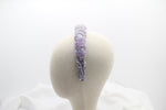 Cargar imagen en el visor de la galería, Diadema con Volumen - Bordado Fantasía - Gris y lila
