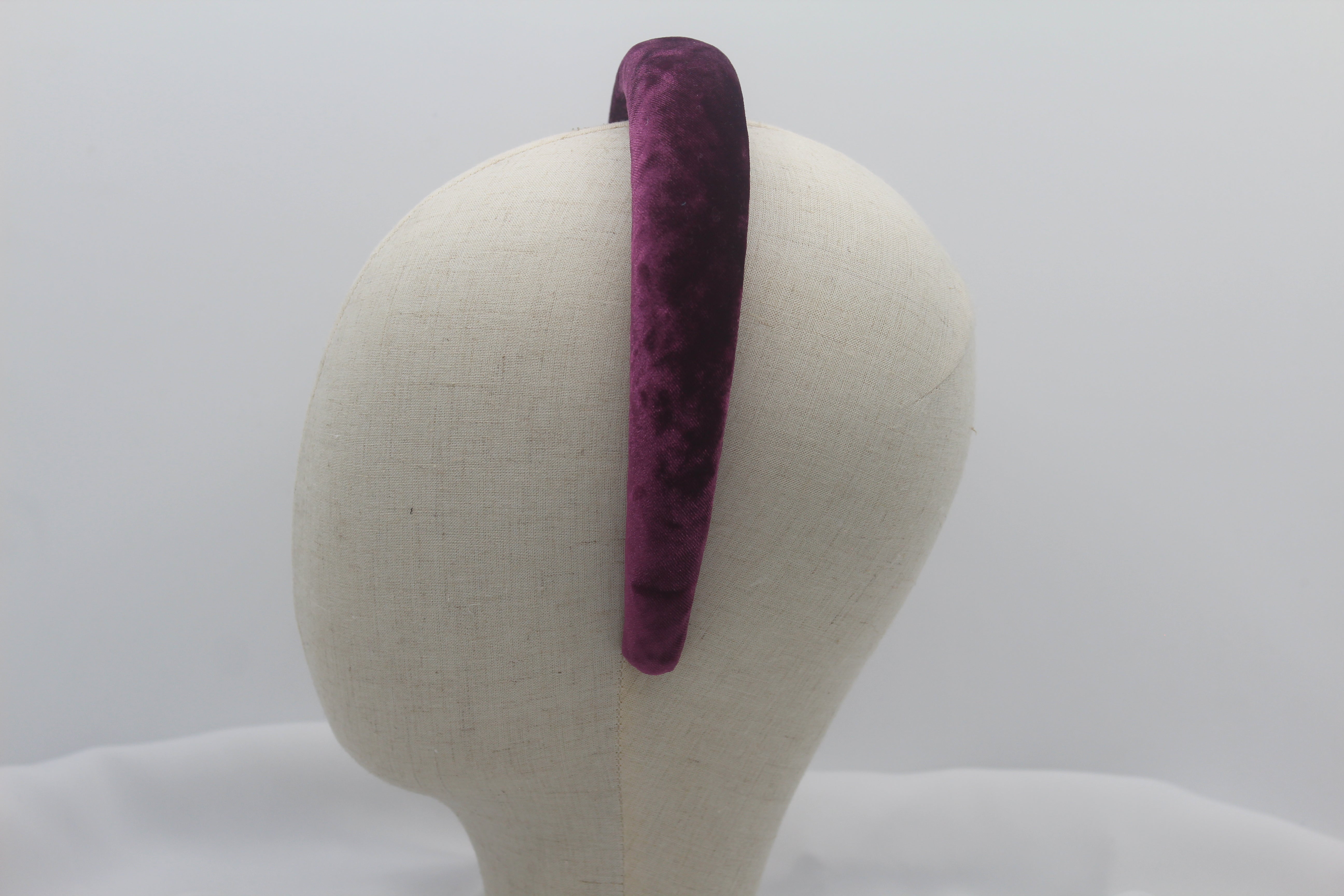 Diadema con Volumen - Terciopelo Fucsia oscuro
