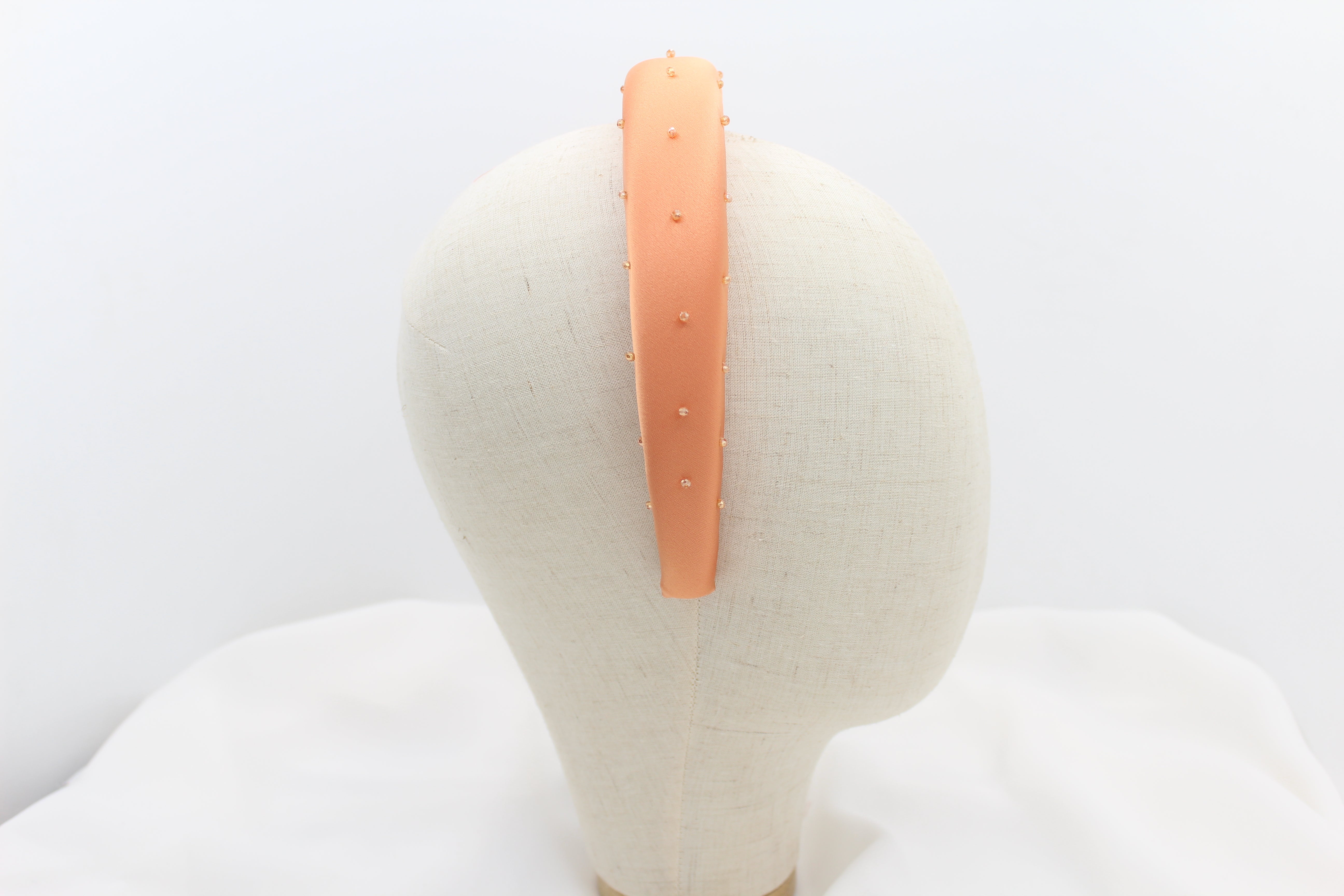 Diadema Volumen Satinada Premium - Naranja abalorios