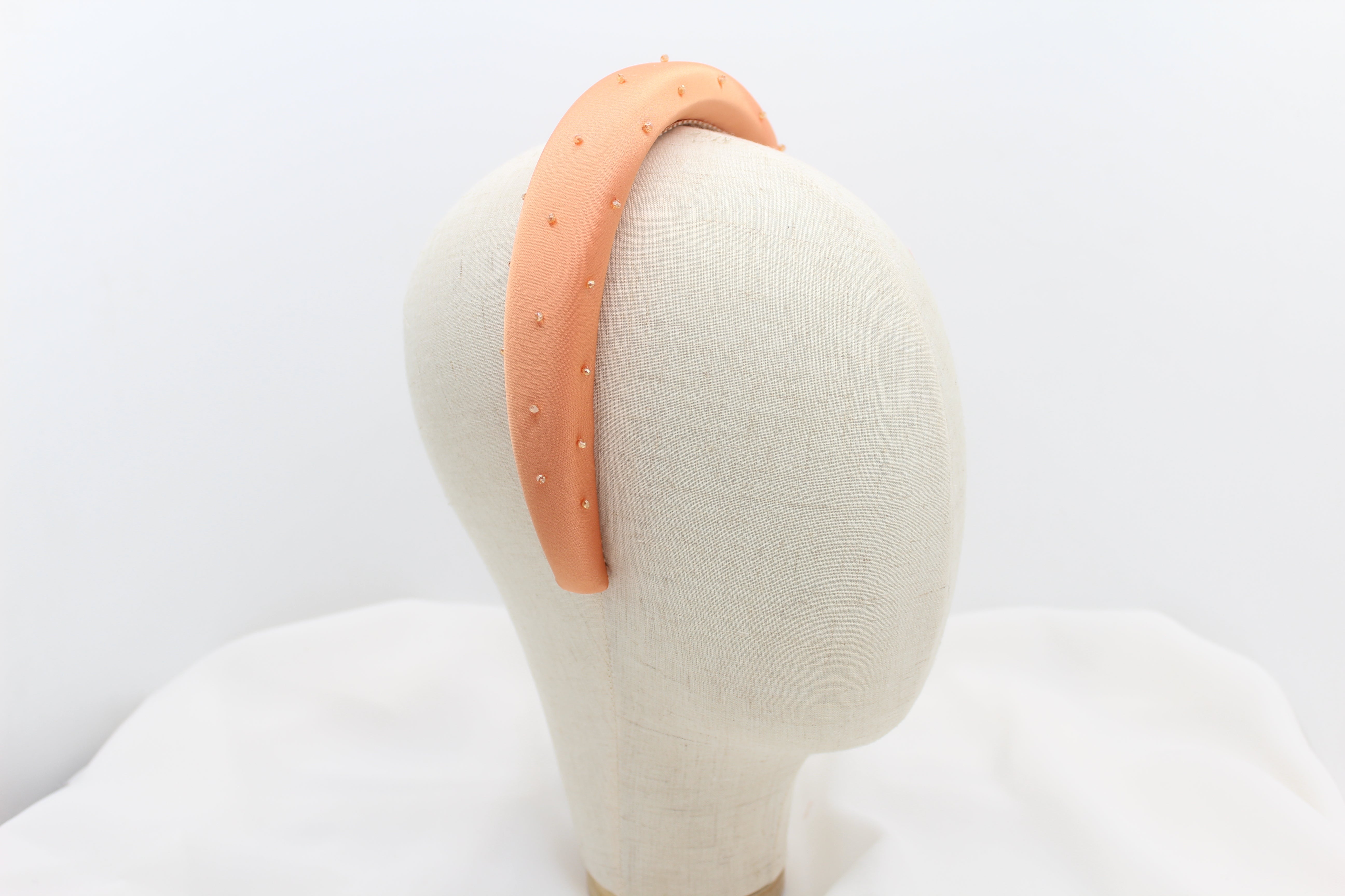Diadema Volumen Satinada Premium - Naranja abalorios