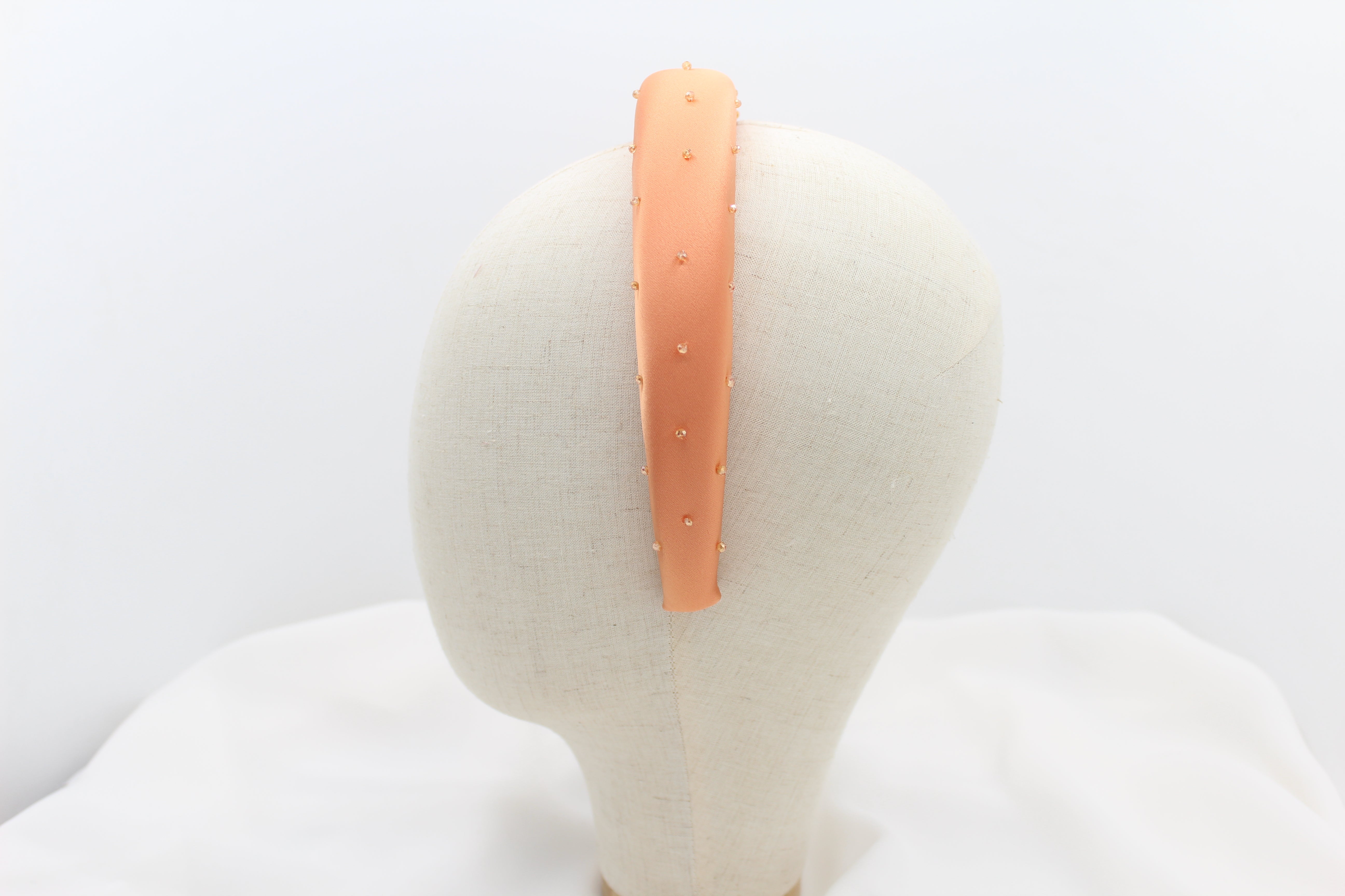 Diadema Volumen Satinada Premium - Naranja abalorios