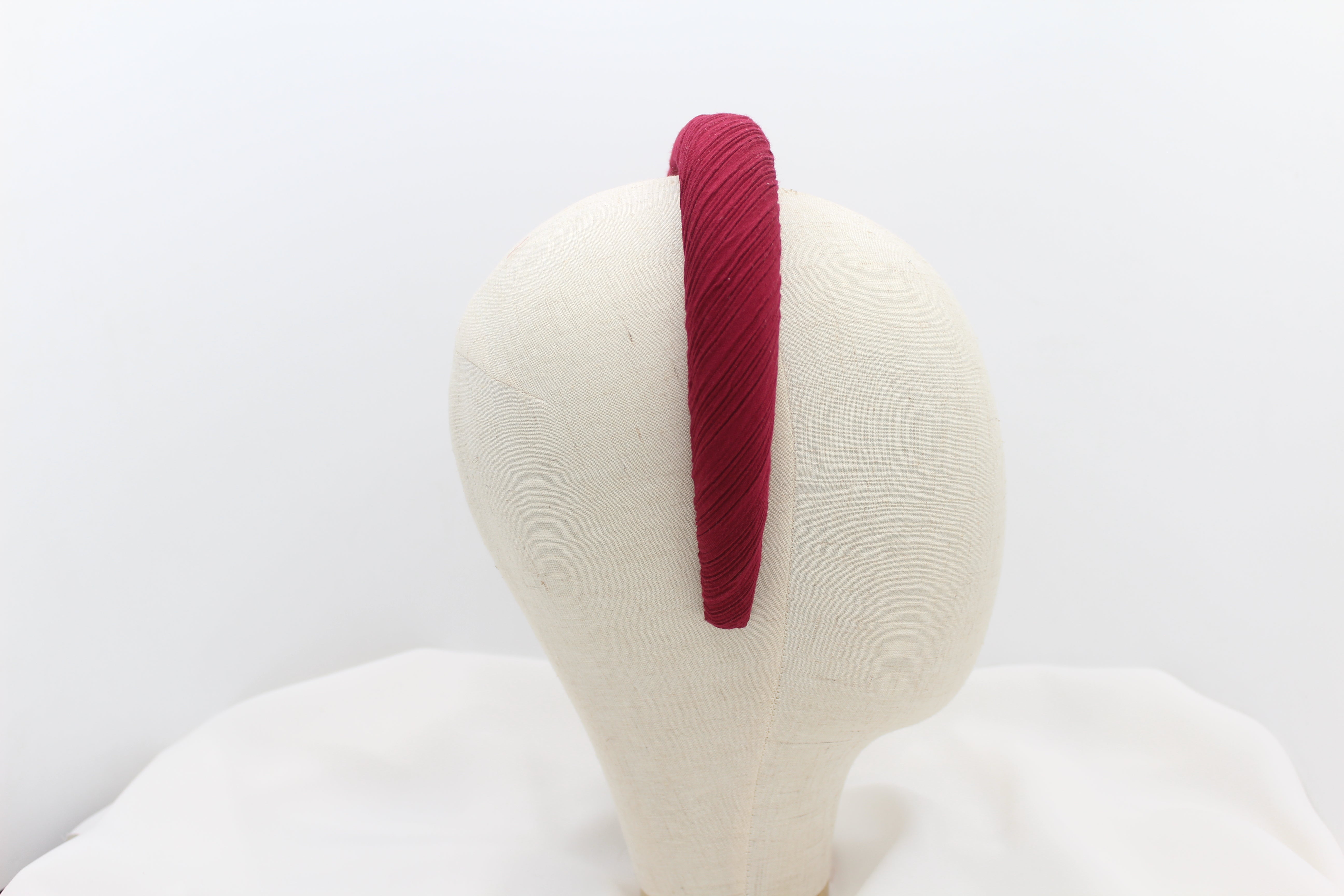 Diadema con Volumen - Tejido plisado Rojo