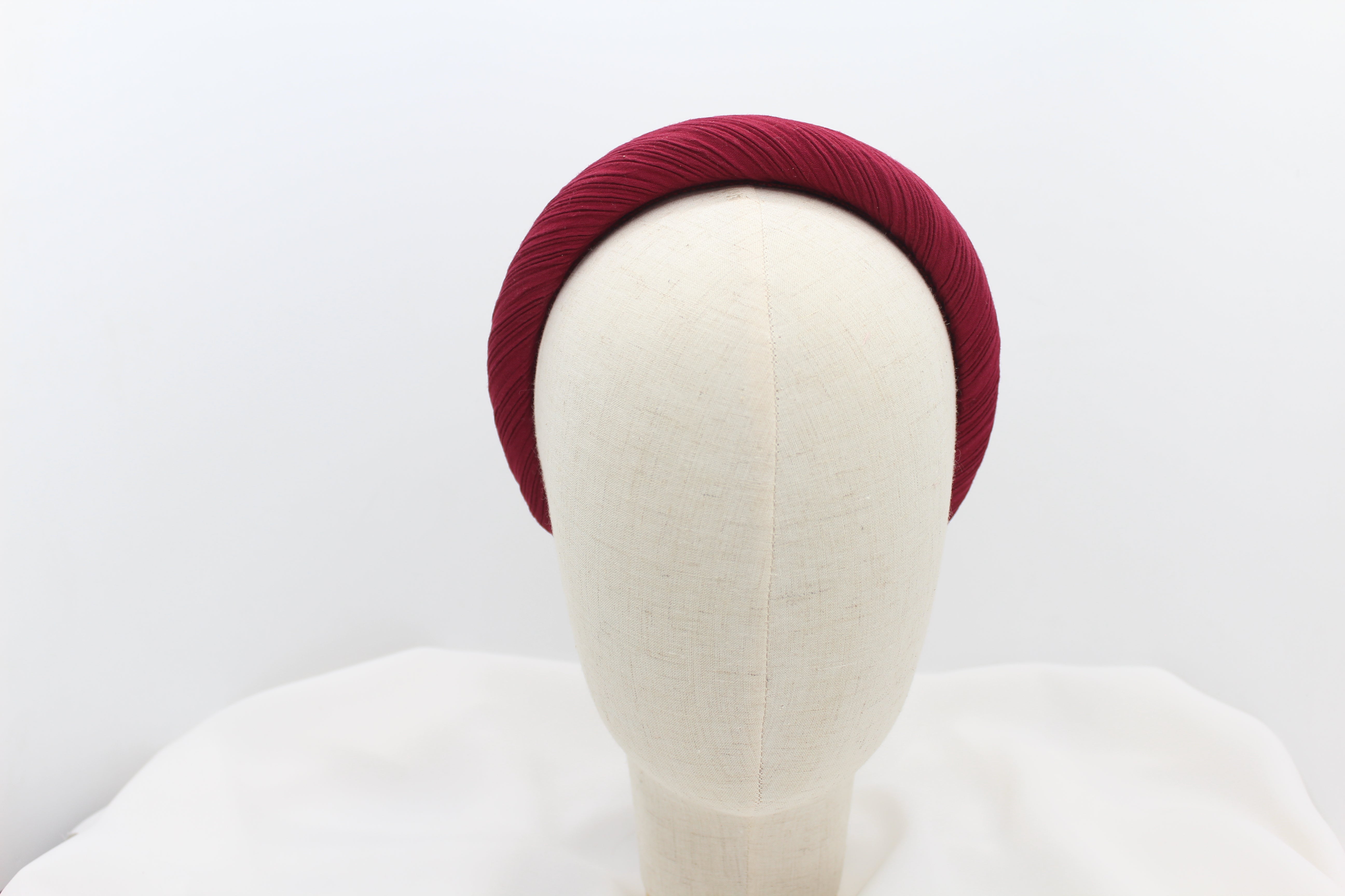 Diadema con Volumen - Tejido plisado Rojo