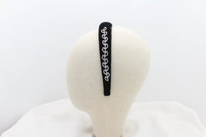 Diadema con Volumen - Terciopelo negro con brillantes