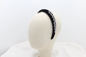 Diadema con Volumen - Terciopelo negro con brillantes