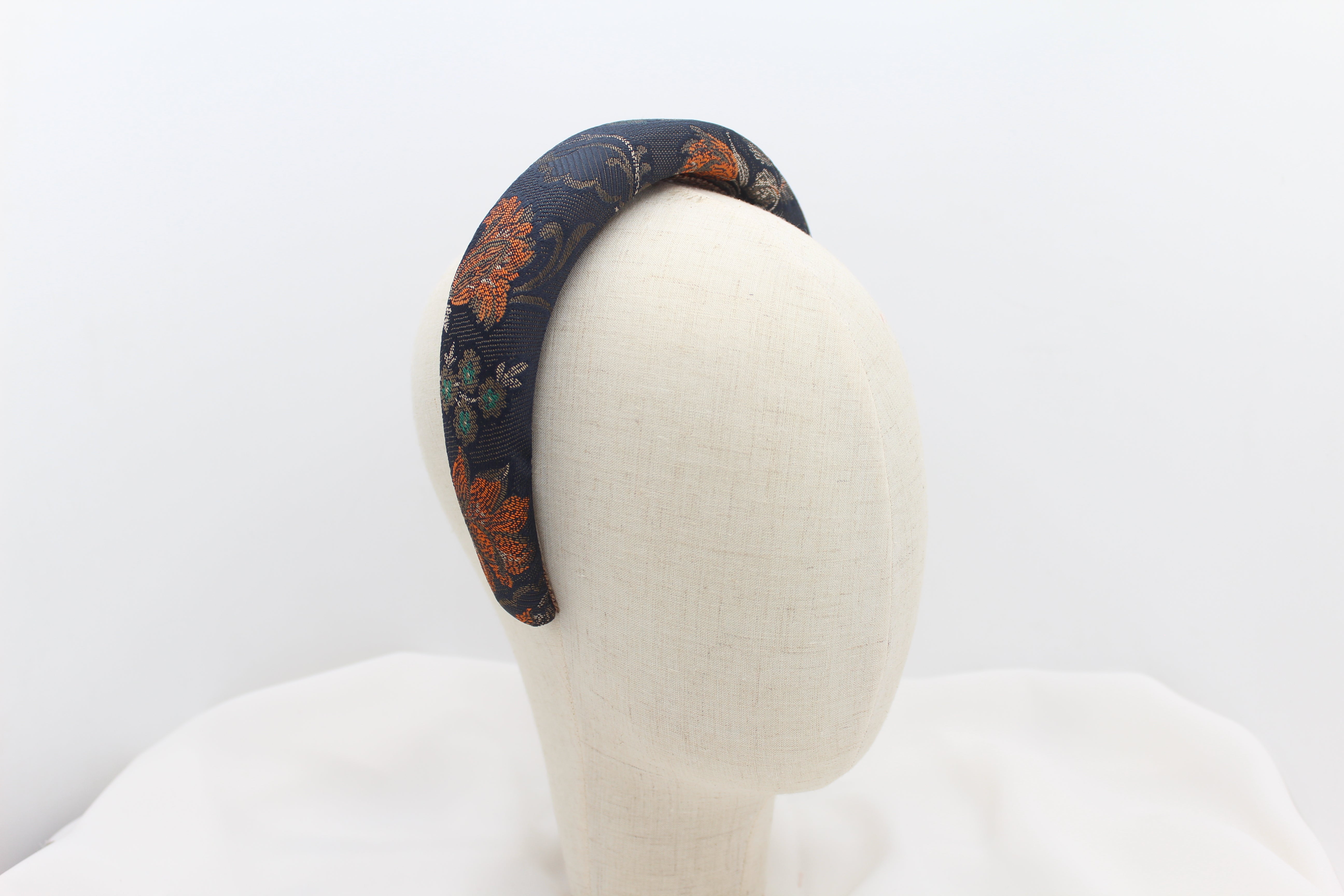 Diadema con Volumen - Estampado de brocados Naranja