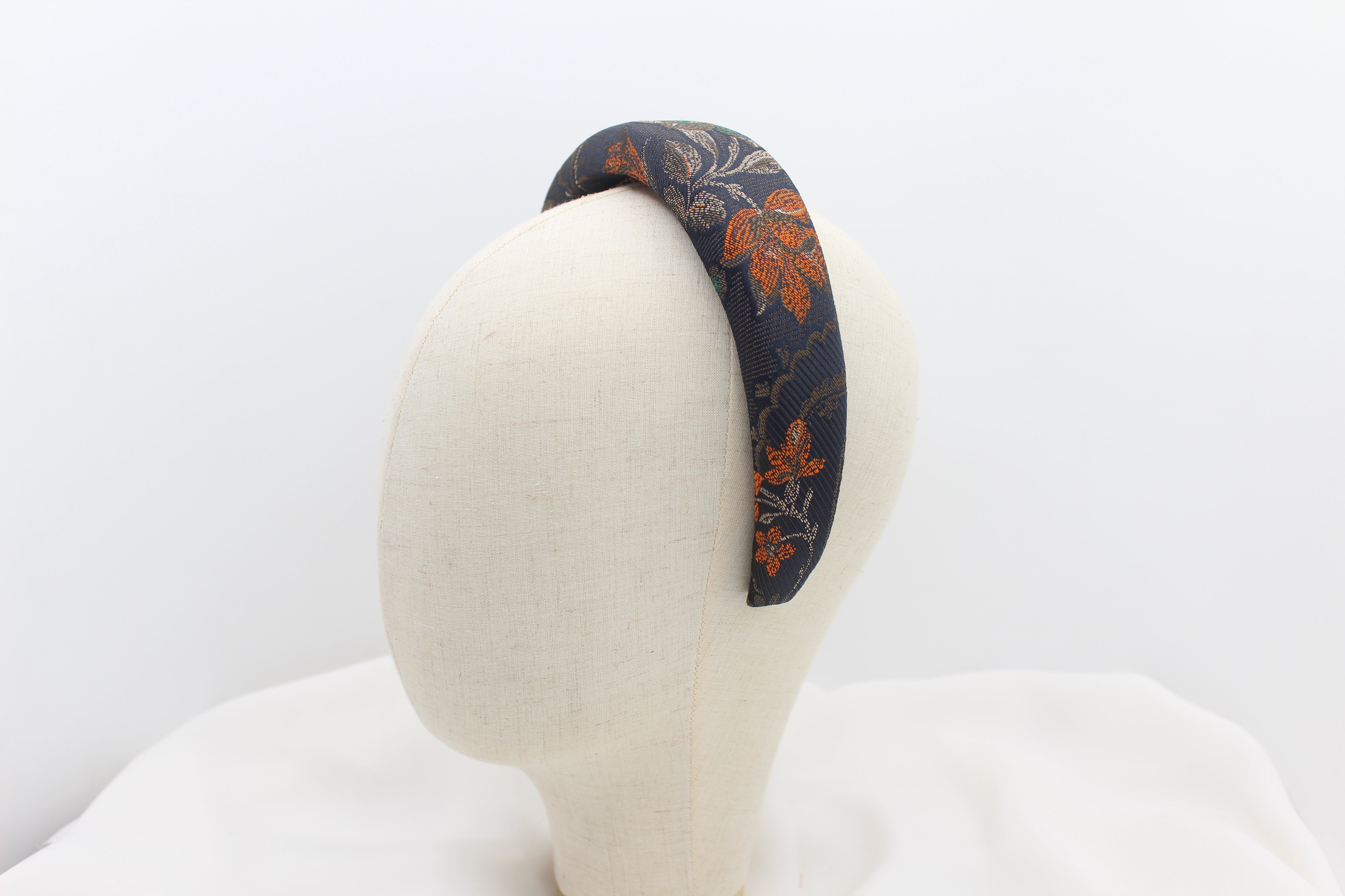 Diadema con Volumen - Estampado de brocados Naranja