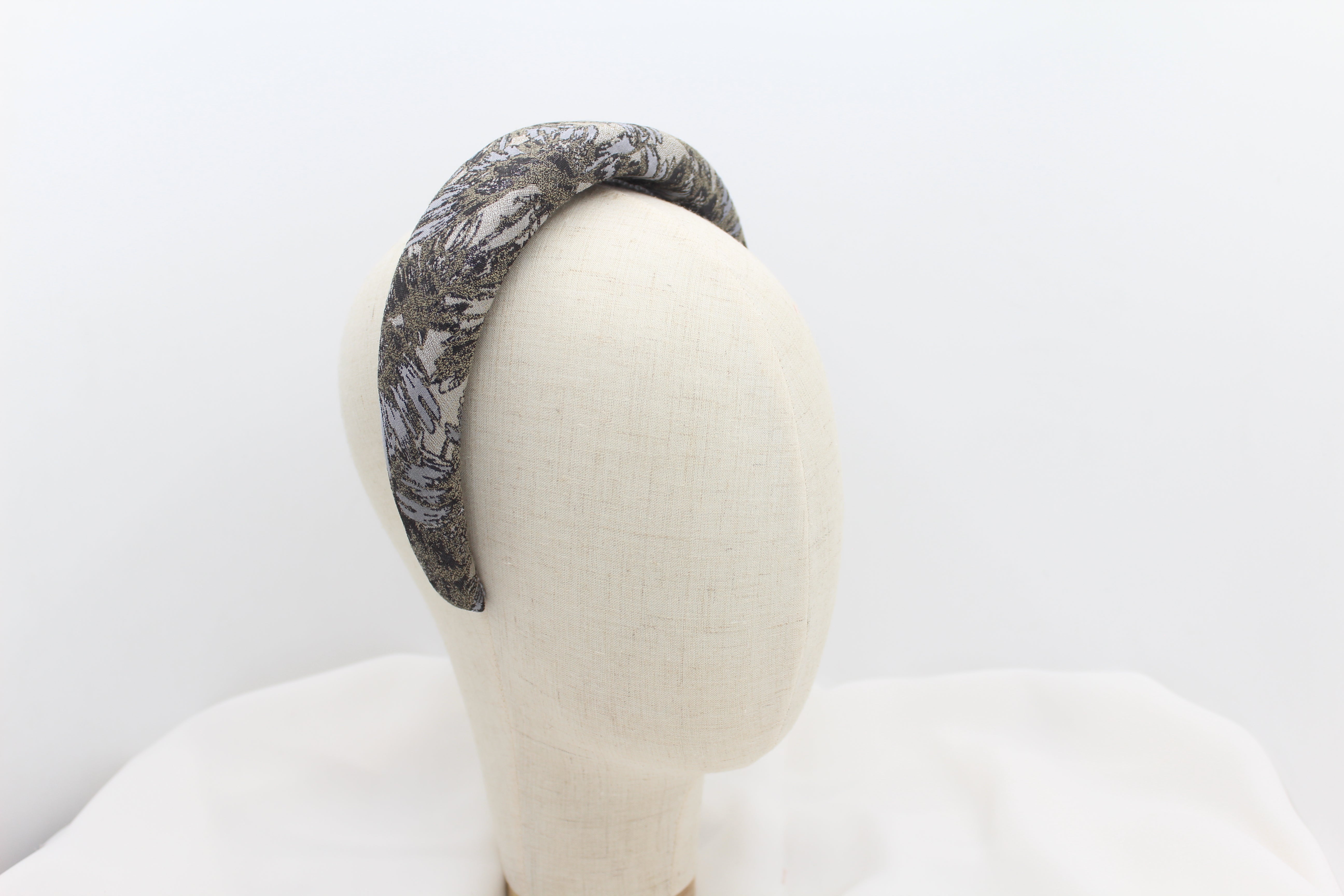 Diadema con Volumen - Estampado brocado Azul