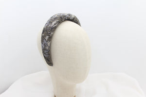Diadema con Volumen - Estampado brocado Azul