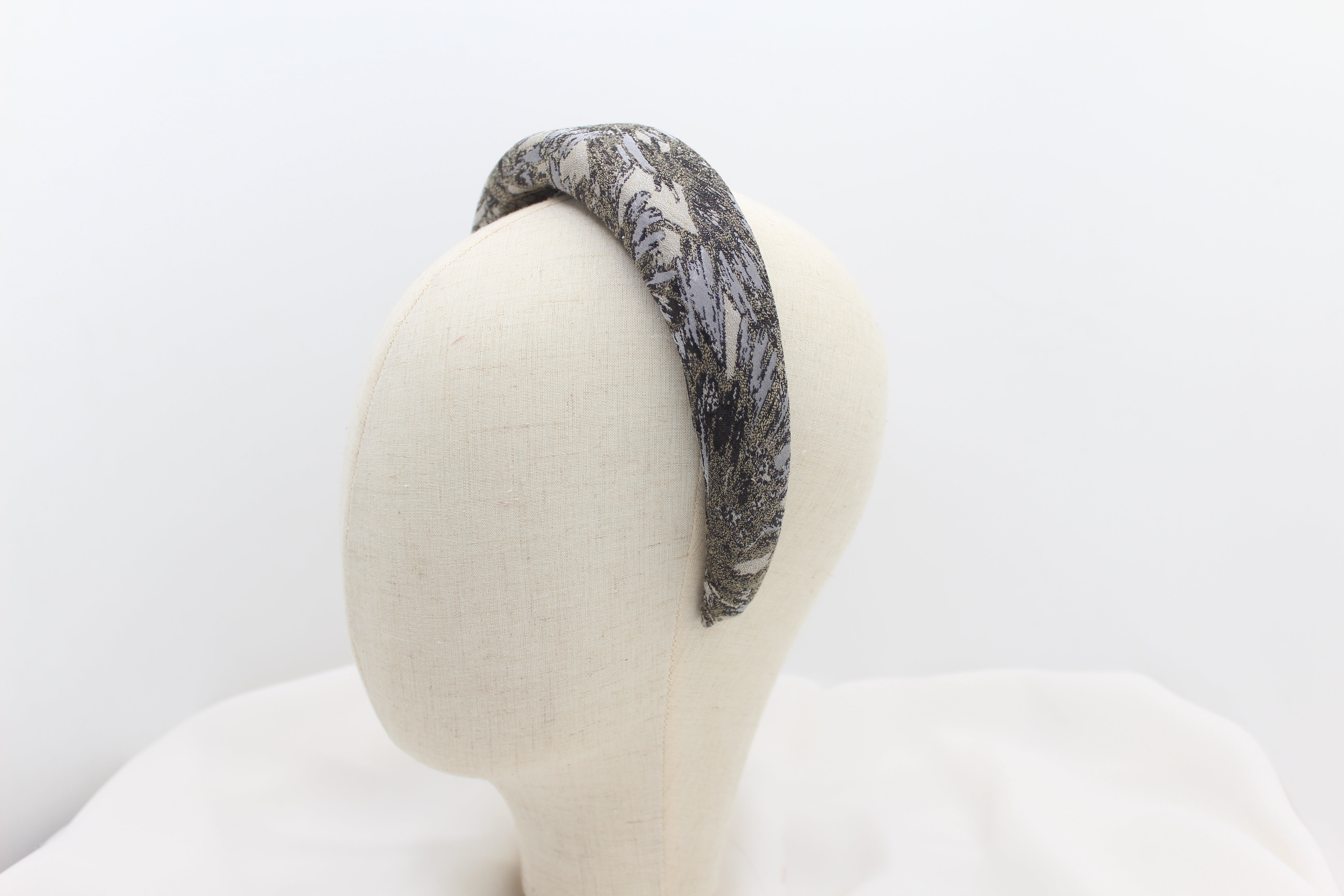 Diadema con Volumen - Estampado brocado Azul