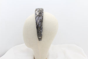 Diadema con Volumen - Estampado brocado Azul