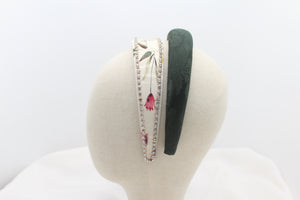 Diadema Volumen Jacquard - Verde oscuro