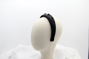 Diadema Plana acholdada con apliques - Negra